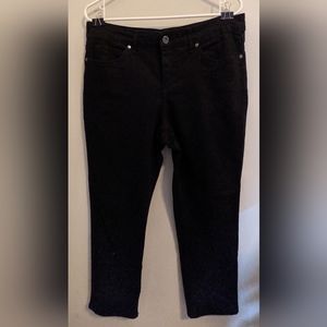 EUC Bandolino Black Jeans Button Fly 5 Pocket Straight Leg Size 12S